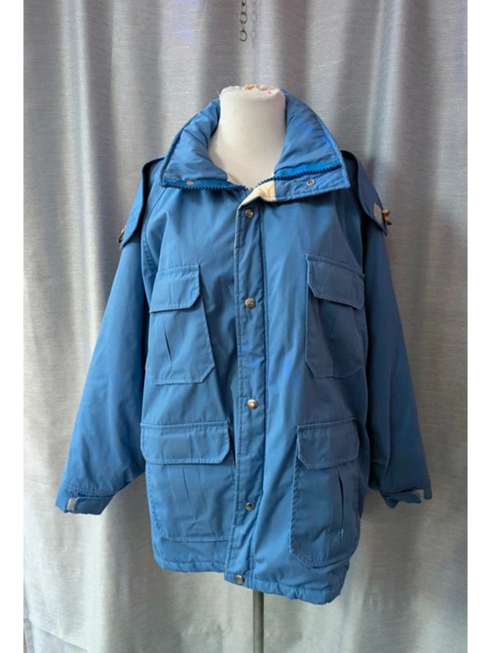 Vintage 80s Blue Woolrich Hooded Winter Coat XXL 2X